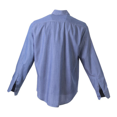 Clergyman's New Denim long-sleeve shirt with clerical collar by Cococler 5