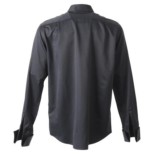 Black Clergy Shirt with French Cuffs for Cufflinks, Exclusive Cococler for Holyart 8