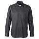 Black Clergy Shirt with French Cuffs for Cufflinks, Exclusive Cococler for Holyart s1