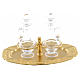 Glass cruets with gold-plated brass tray s1