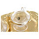 Glass cruets with gold-plated brass tray s4