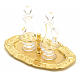 Glass cruets with gold-plated brass tray s6