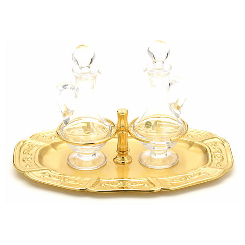 Ampolline vetro piattino ottone dorato 5