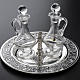 Glass cruet set with silver-plated tray s5
