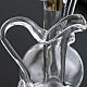 Messgarnitur Glas Kännchen, vernickeltes Messing Tablett s8