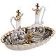 Glass cruet set with nickel and gold-plated brass tray and angel s2