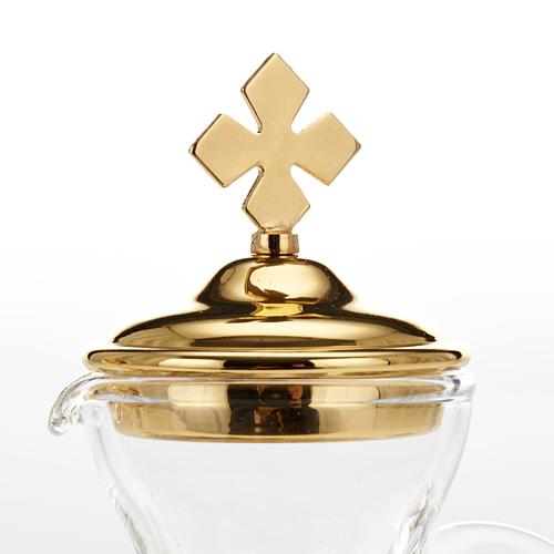 Glass cruet set with nickel and gold-plated brass tray 9