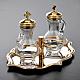 Glass cruet set with nickel and gold-plated brass tray s3