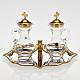 Glass cruet set with nickel and gold-plated brass tray s2