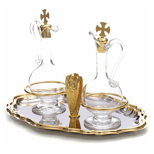 Glass cruet set, angel with joint hands 3