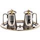 Stainless steel cruet set, water and grapes symbols s1