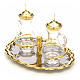 Glass cruet set with nickel and gold-plated brass tray s2