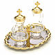 Vinajeras cristal plato níquel y dorado s4