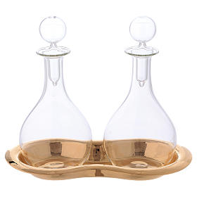 Cruet set with tray in glass, 