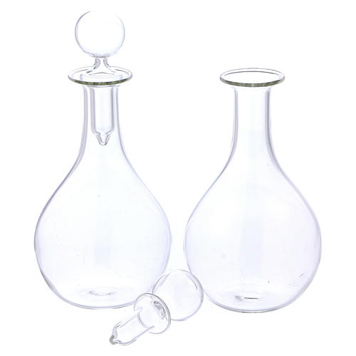 Cruet set for mass with tray in glass, "Murano" model 5