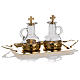 Cruet set in glass and polished brass s2