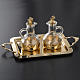Cruet set in glass and polished brass s5