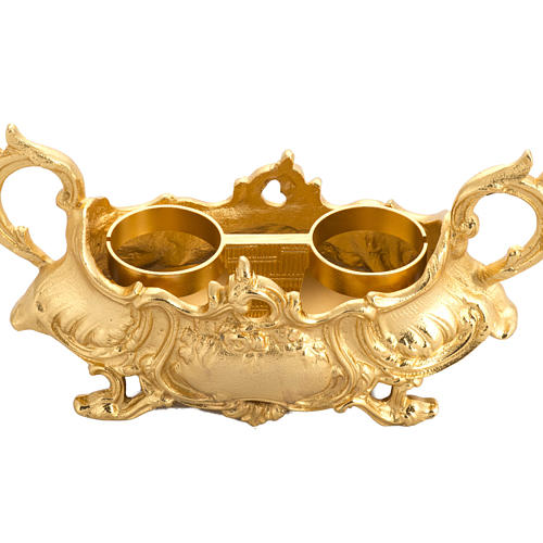 Cruet set in gold-plated molten bronze 6