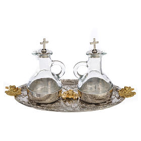 Cruets set with tray, grapes and angels