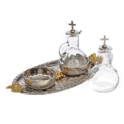 Cruets set with tray, grapes and angels 3