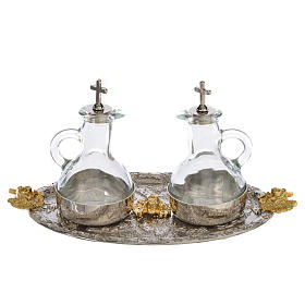 Cruets set with tray, grapes and angels