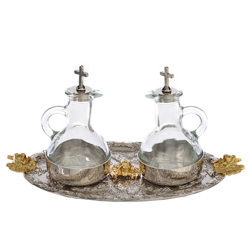 Cruets set with tray, grapes and angels 1