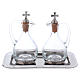 Molina cruets set for water and wine in steel and crystal s1