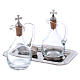 Molina cruets set for water and wine in steel and crystal s2