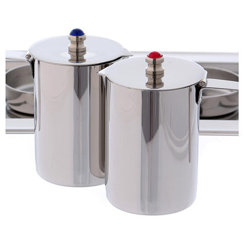 Molina cruets set for mass celebration in stainless steel 2