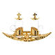 Cruets on palm leaf with tray in golden bronze 100 ml s1