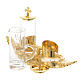 Cruets on palm leaf with tray in golden bronze 100 ml s2