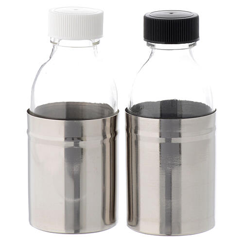 Paar von Wein- und Wasserbehältern mit Metallummantelung, 125 ml 2
