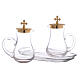 Pair of small cruets with a glass tray s2