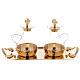 Cruets in glass Roma model, with golden brass plate s1