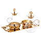Cruets in glass Roma model, with golden brass plate s2