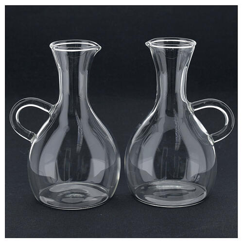 Paar von kleinen Krűgen aus Pressglas, Modell Venedig 3