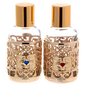 Bottles in glass with grapefruit decoration, golden 30 ml