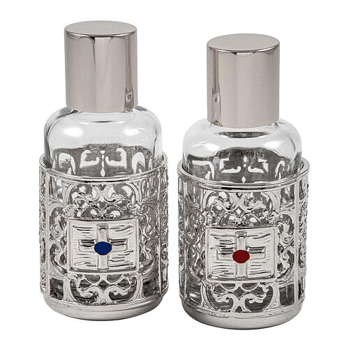 Bottles in glass with grapefruit decoration, silver tone 30 ml 1