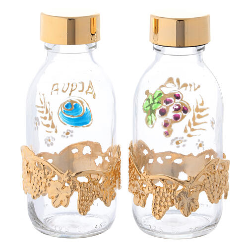 Bottles in glass with grapefruit decoration, golden 125 ml 4