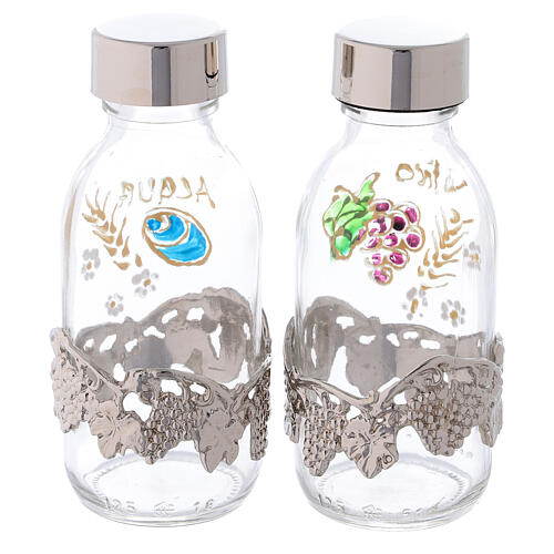 Bottles in glass with grapefruit decoration, silver tone 125 ml 4