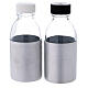 Botellas 125 ml de vidrio con estuche de cuero ecológico negro s4