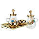 Hand painted water and wine set in gold plated brass s2