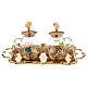 Gold plated and painted cruet set s1