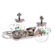 Hand painted water and wine set in silver plated brass s2