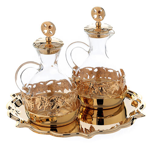 Messkännchen fűr Wasser und Wein aus vergoldetem Messing (24 Karat), Modell Palermo 3