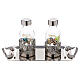 Hand painted cruet set in nickel-plated brass 125 ml grapes and leaves s1