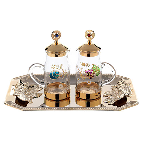 Set von Messkännchen aus vergoldetem Messing mit handgefertigten Dekorationen, Modell Fiesole (130 ml) 1