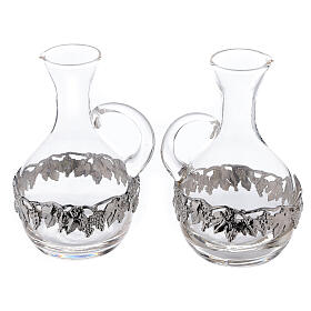 Paar von Messkännchen aus Glas und Messing, Modell Venedig (200 ml)