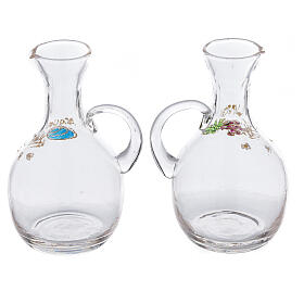 Set pair of Venice glass ampoules with handmade decorations ml. 200