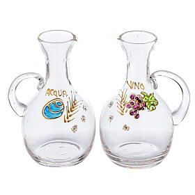 Set pareja vinajeras Venecia vidrio decoraciones a mano ml 200